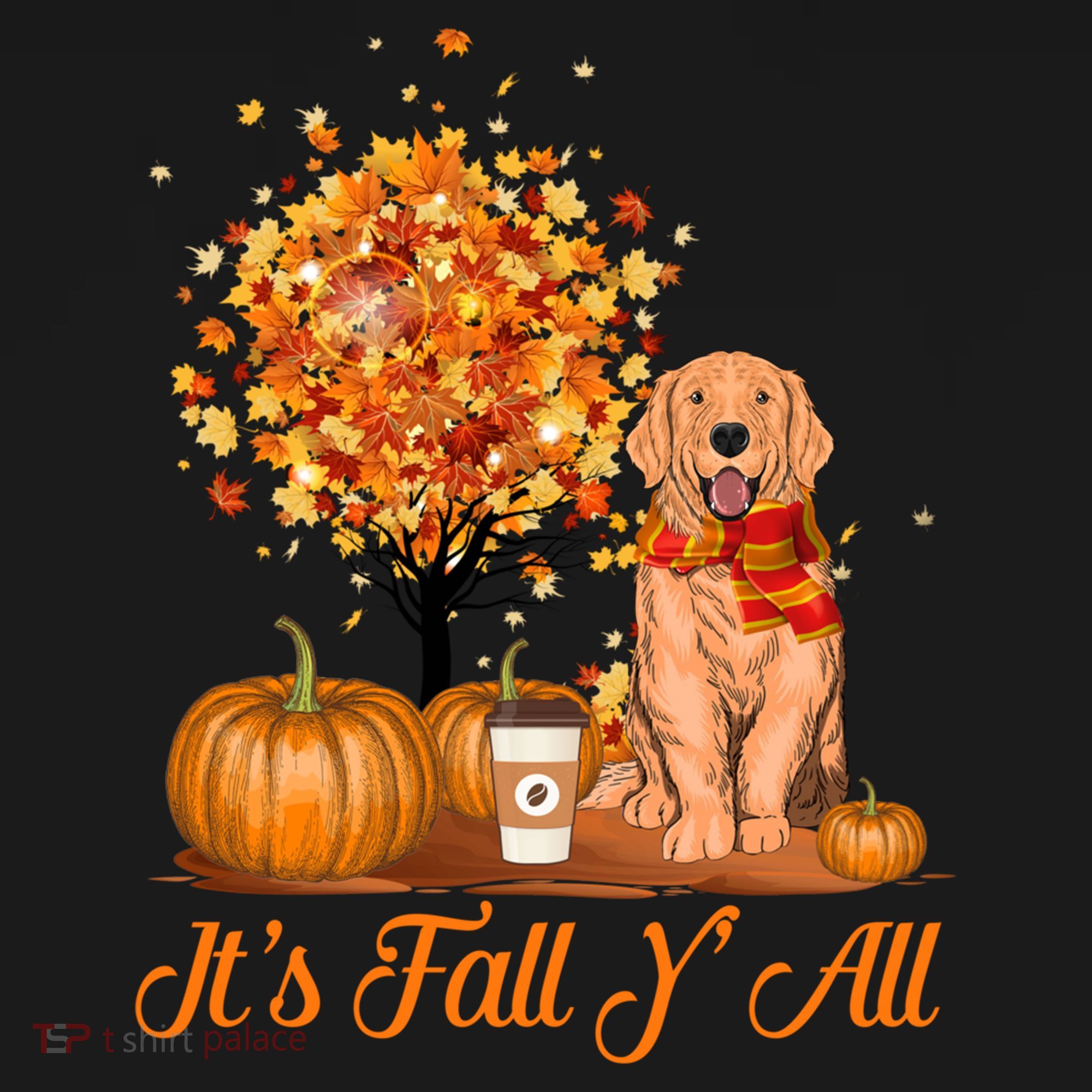 It's Fall Y'all Golden Retriever Dog Halloween Thanksgiving Cool Gift Women's Hoodie