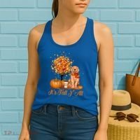 It's Fall Y'all Golden Retriever Dog Halloween Thanksgiving Cool Gift Women's Tank Top thumb 2