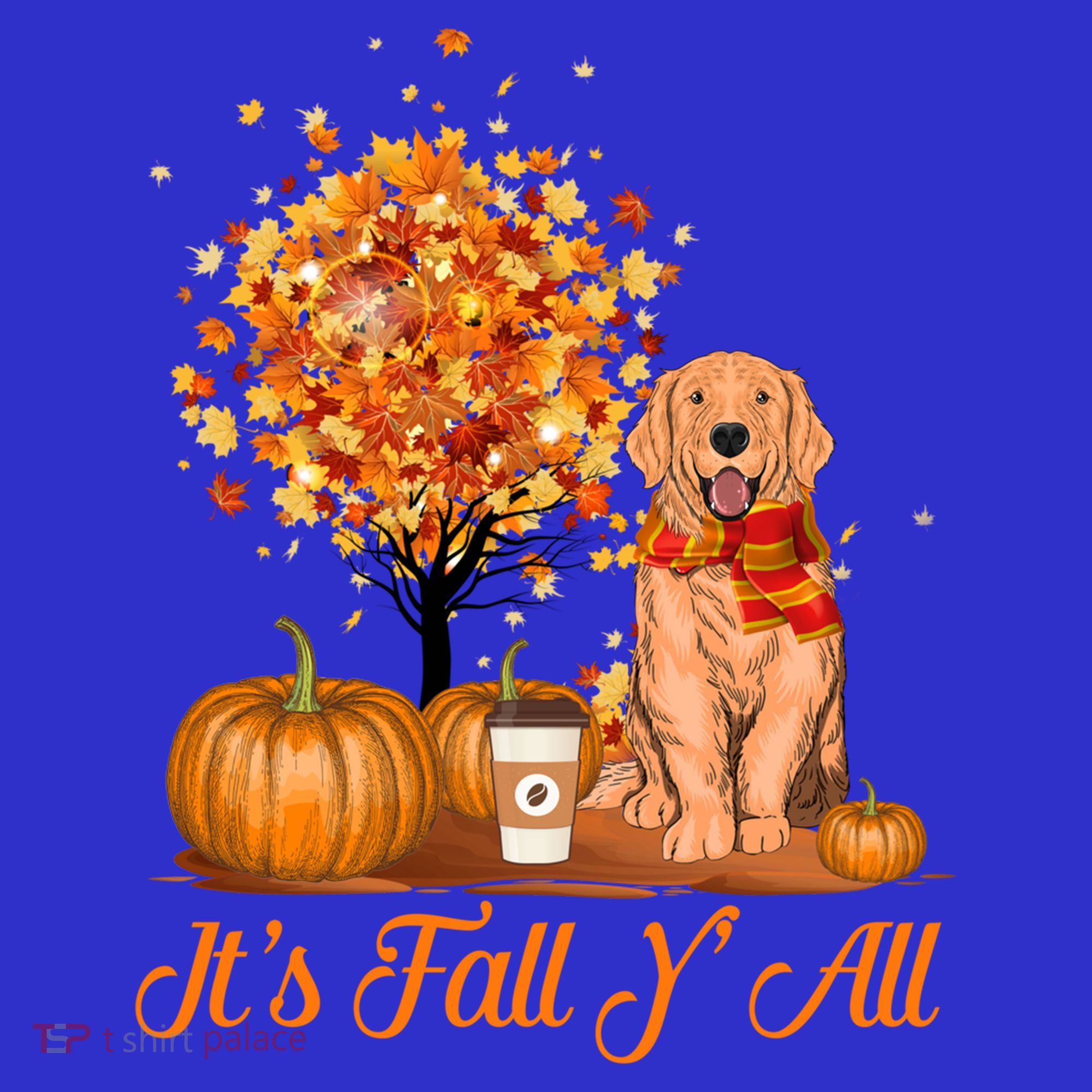 It's Fall Y'all Golden Retriever Dog Halloween Thanksgiving Cool Gift Women's Tank Top
