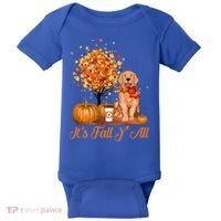 It's Fall Y'all Golden Retriever Dog Halloween Thanksgiving Cool Gift Baby Bodysuit thumb 0