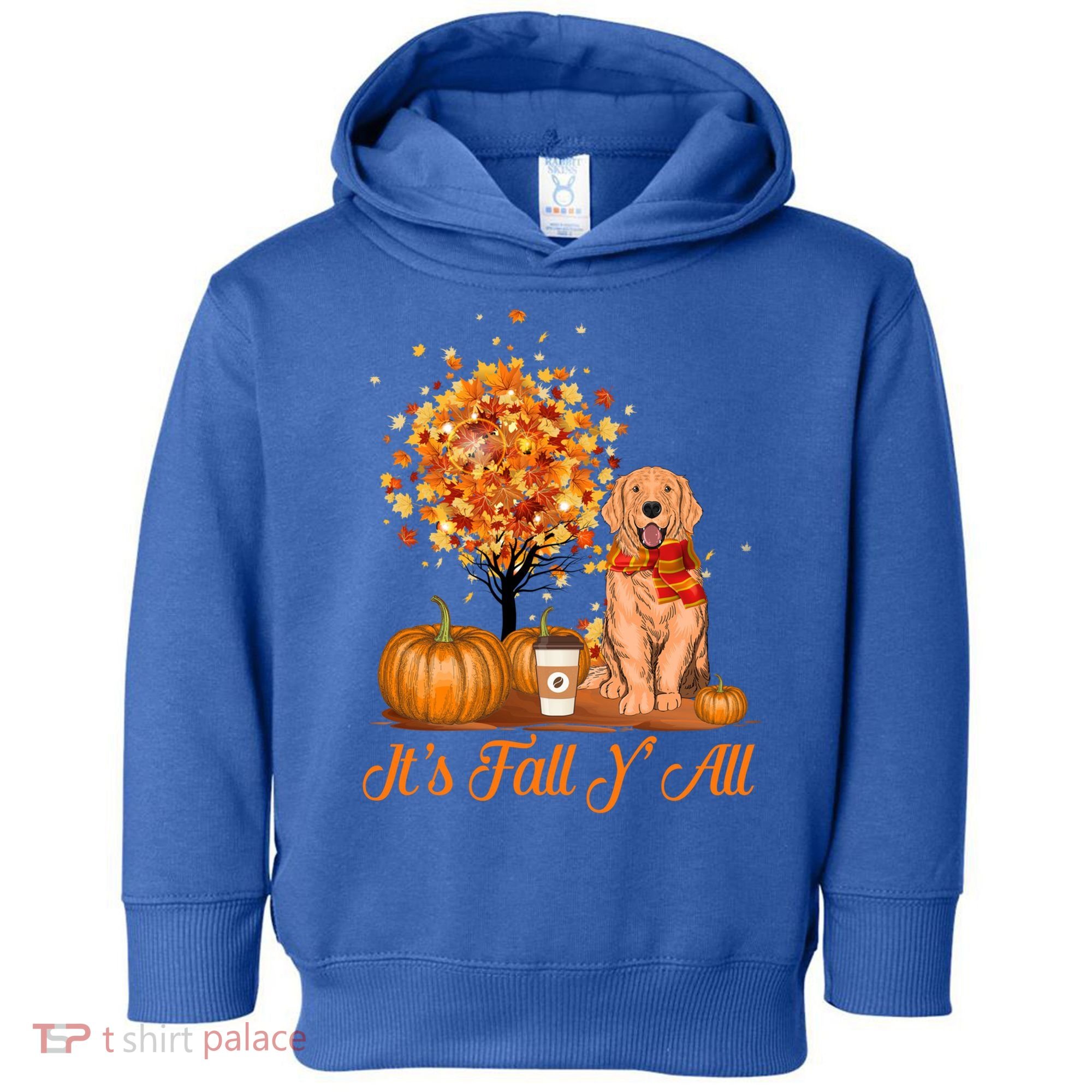 It's Fall Y'all Golden Retriever Dog Halloween Thanksgiving Cool Gift Toddler Hoodie