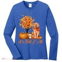 It's Fall Y'all Golden Retriever Dog Halloween Thanksgiving Cool Gift Women's Long Sleeve Shirt thumb 0