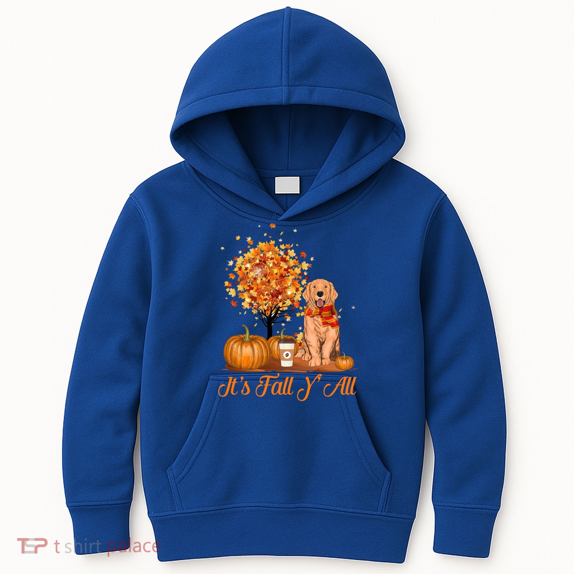 It's Fall Y'all Golden Retriever Dog Halloween Thanksgiving Cool Gift Kids Hoodie