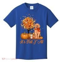 It's Fall Y'all Golden Retriever Dog Halloween Thanksgiving Cool Gift Kids T-Shirt thumb 0