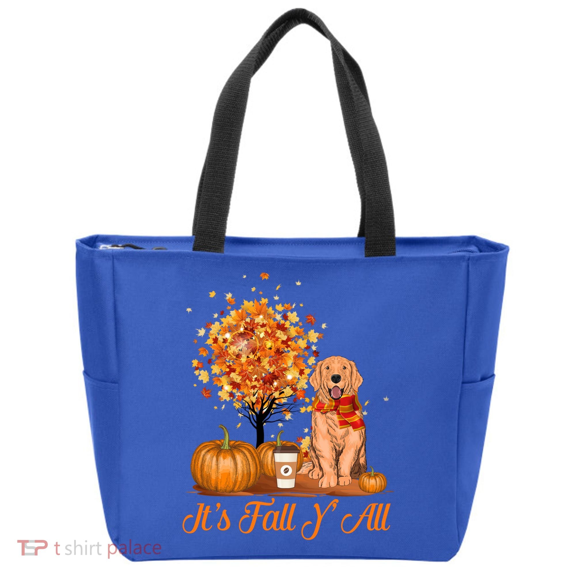 It's Fall Y'all Golden Retriever Dog Halloween Thanksgiving Cool Gift Tote Bag