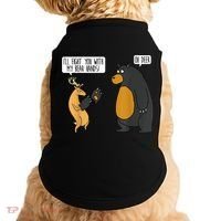 I'll Fight You With My Bear Hands Oh Deer Tee Funny Meme Doggie Tank thumb 0