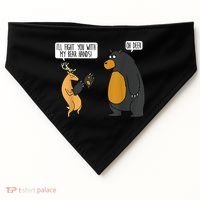 I'll Fight You With My Bear Hands Oh Deer Tee Funny Meme USA-Made Doggie Bandana thumb 0