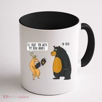 I'll Fight You With My Bear Hands Oh Deer Tee Funny Meme Coffee Mug thumb 1