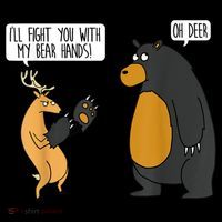 I'll Fight You With My Bear Hands Oh Deer Tee Funny Meme Coffee Mug thumb 5