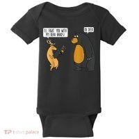 I'll Fight You With My Bear Hands Oh Deer Tee Funny Meme Baby Bodysuit thumb 0