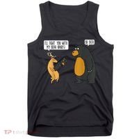 I'll Fight You With My Bear Hands Oh Deer Tee Funny Meme Tank Top thumb 0