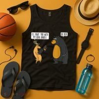 I'll Fight You With My Bear Hands Oh Deer Tee Funny Meme Tank Top thumb 4