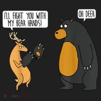 I'll Fight You With My Bear Hands Oh Deer Tee Funny Meme Golf Towel thumb 3