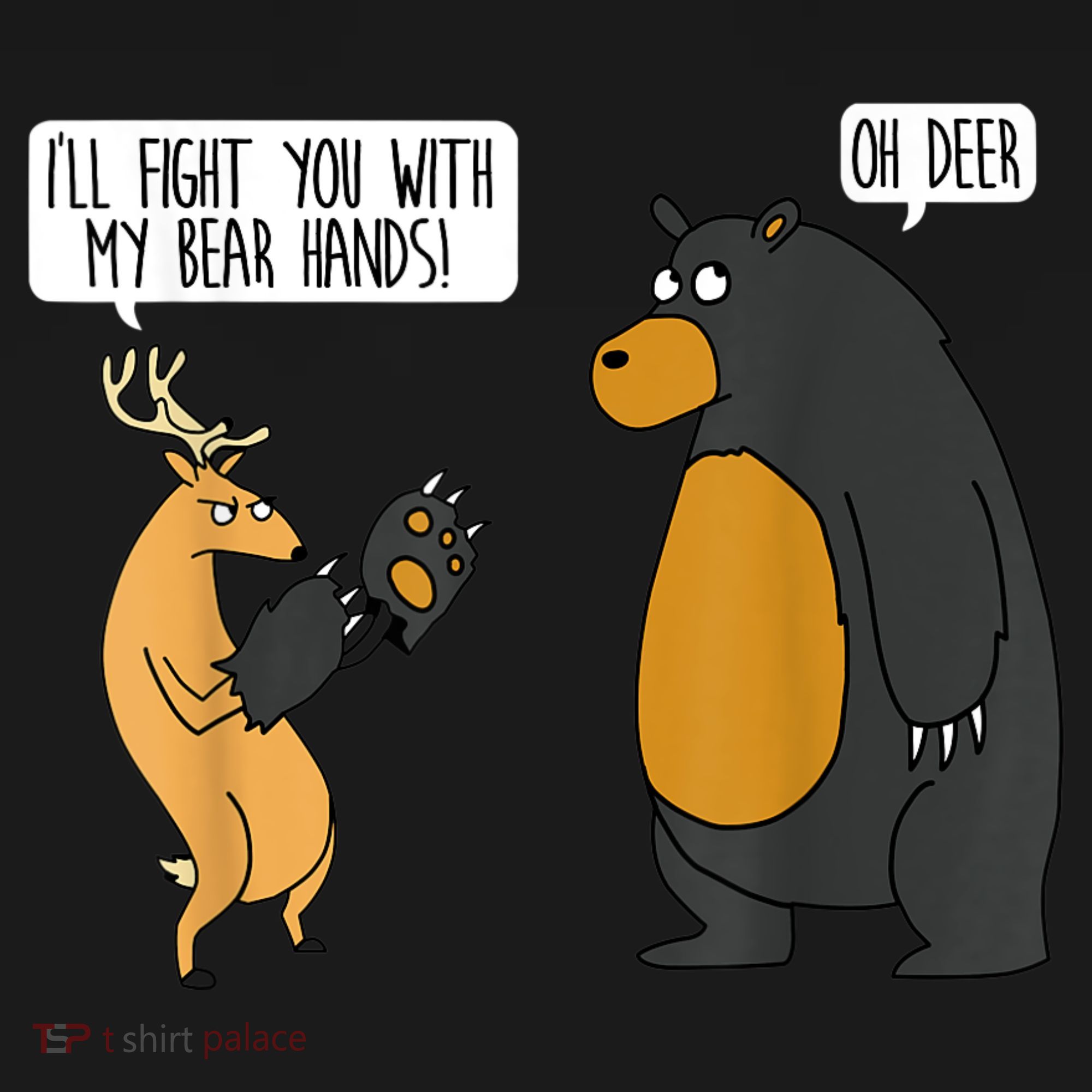 I'll Fight You With My Bear Hands Oh Deer Tee Funny Meme Visor