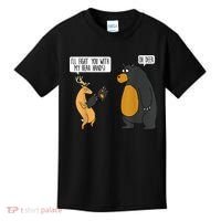 I'll Fight You With My Bear Hands Oh Deer Tee Funny Meme Kids T-Shirt thumb 0