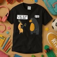 I'll Fight You With My Bear Hands Oh Deer Tee Funny Meme Kids T-Shirt thumb 3