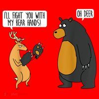I'll Fight You With My Bear Hands Oh Deer Tee Funny Meme Santa Hat thumb 1