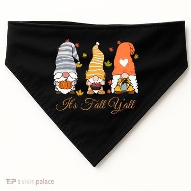 It's Fall Y'all Cute Gnomes USA-Made Doggie Bandana