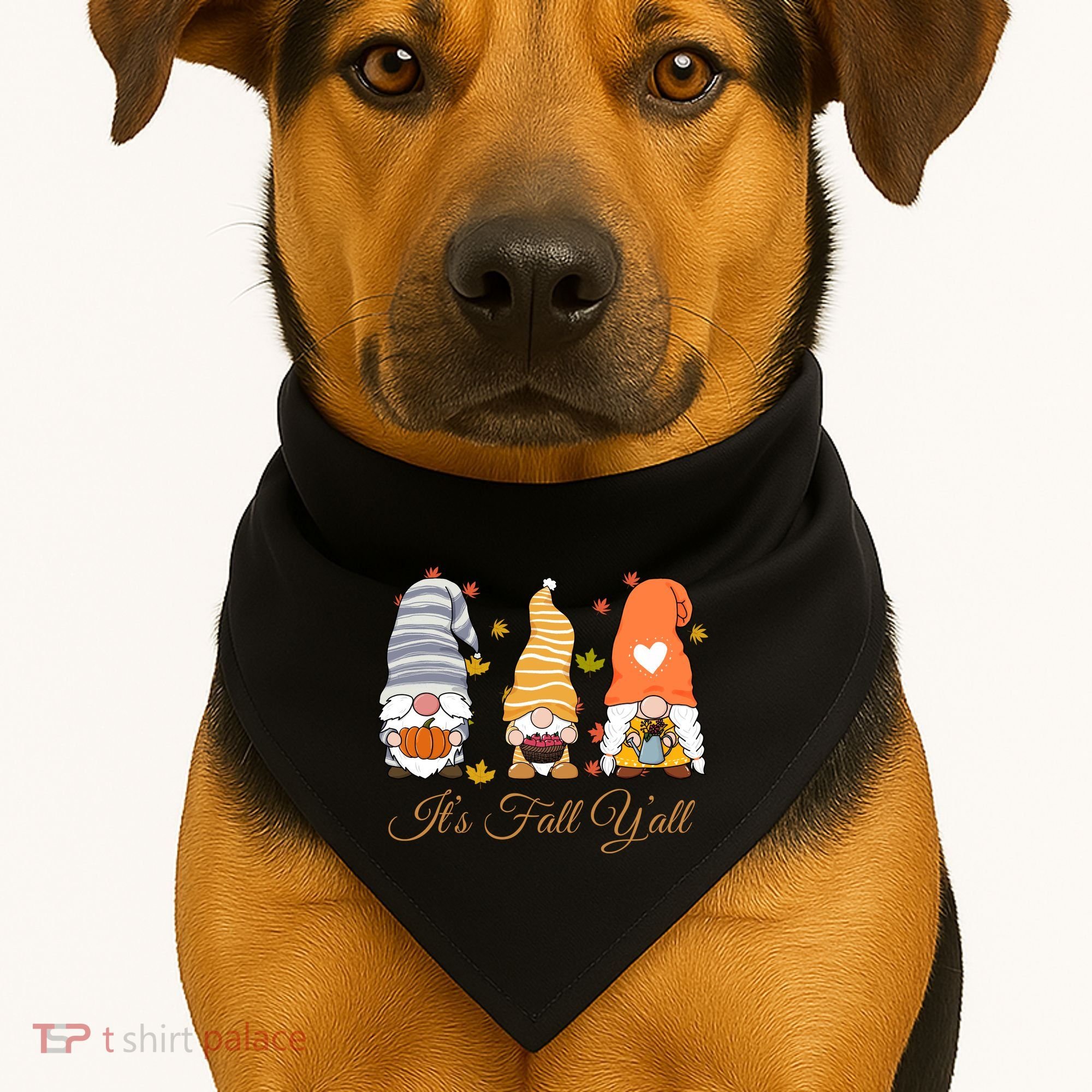 It's Fall Y'all Cute Gnomes USA-Made Doggie Bandana