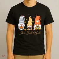 It's Fall Y'all Cute Gnomes T-Shirt thumb 3