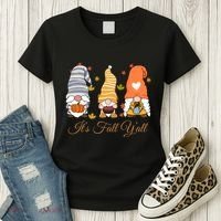 It's Fall Y'all Cute Gnomes Women's T-Shirt thumb 3