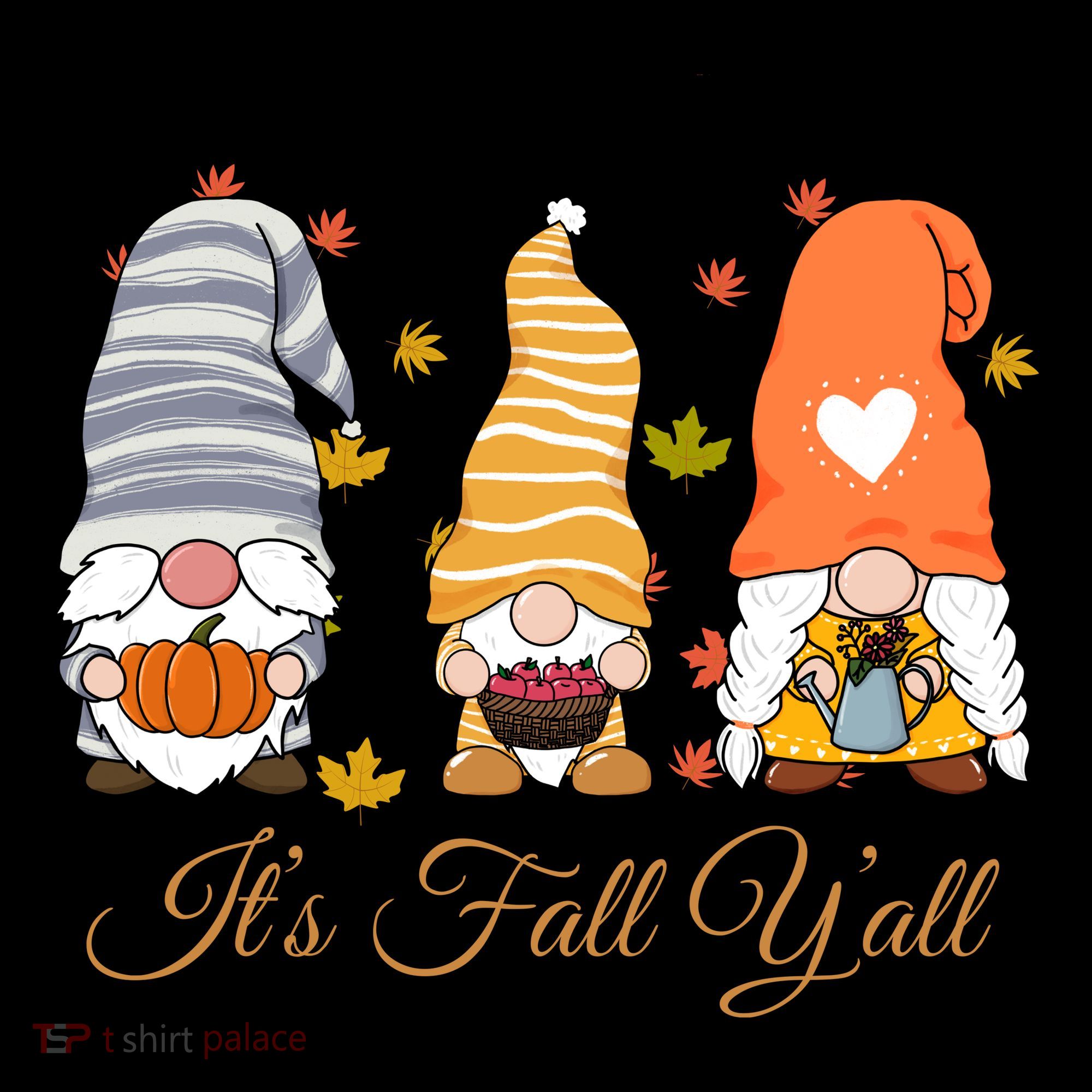 It's Fall Y'all Cute Gnomes Women's T-Shirt