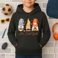 It's Fall Y'all Cute Gnomes Kids Hoodie thumb 2