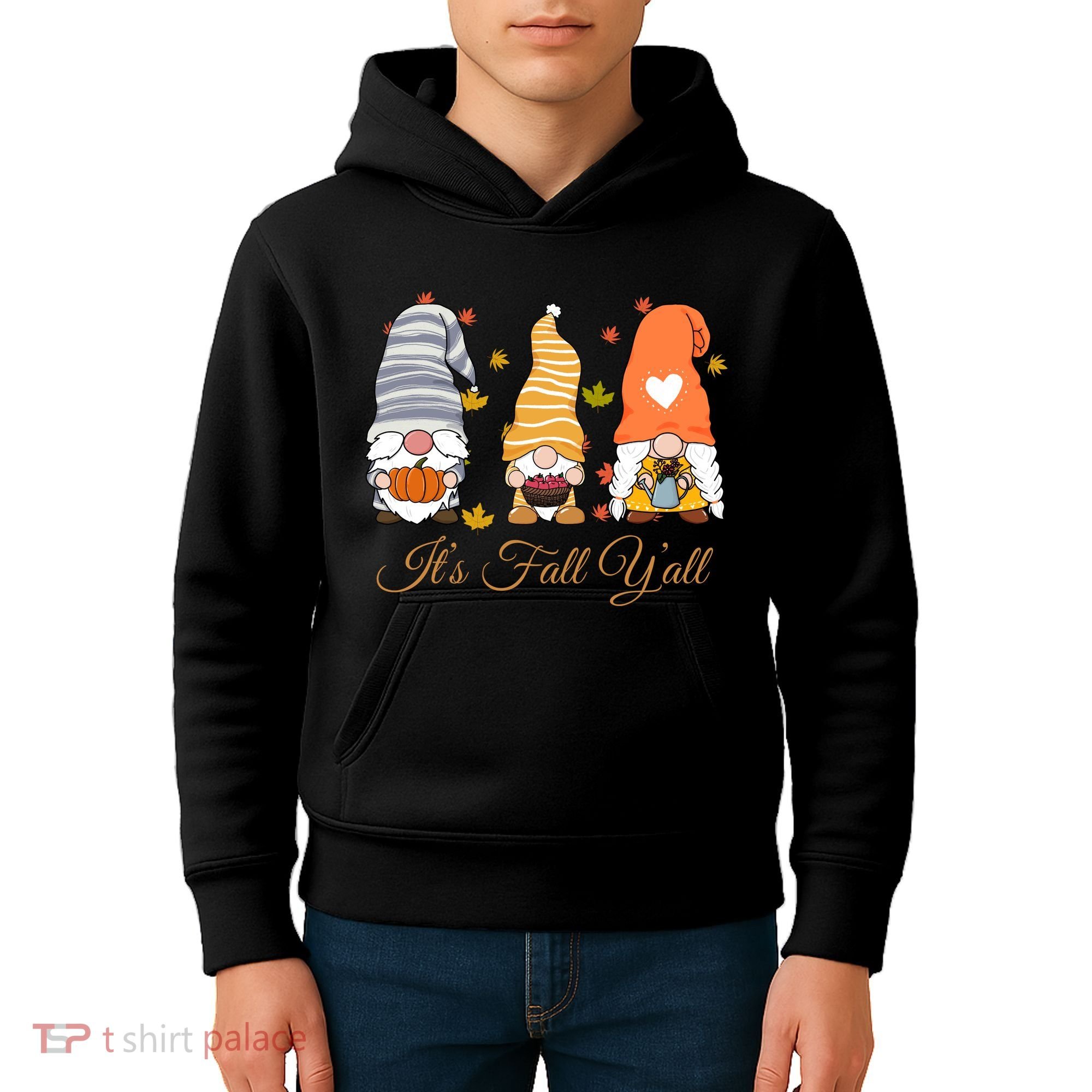 It's Fall Y'all Cute Gnomes Kids Hoodie