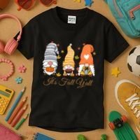 It's Fall Y'all Cute Gnomes Kids T-Shirt thumb 3