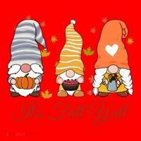It's Fall Y'all Cute Gnomes Santa Hat thumb 1
