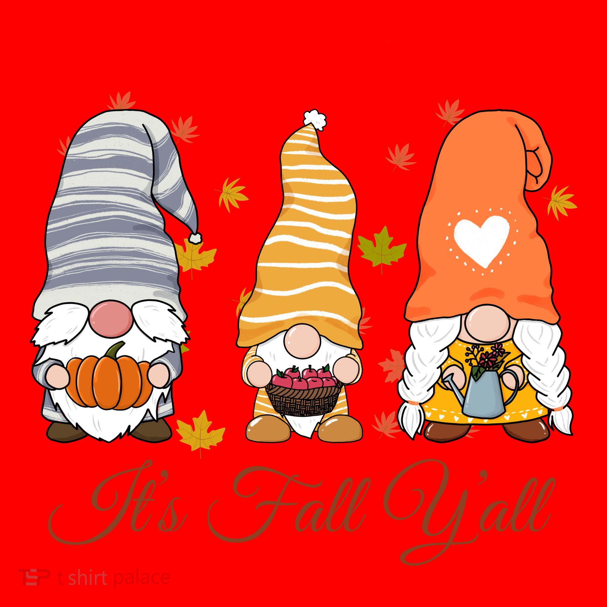 It's Fall Y'all Cute Gnomes Santa Hat