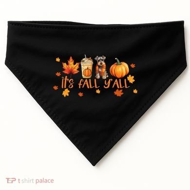 ItS Fall YAll Pumpkin Spice Latte Dog Miniature Schnauzer Gift USA-Made Doggie Bandana