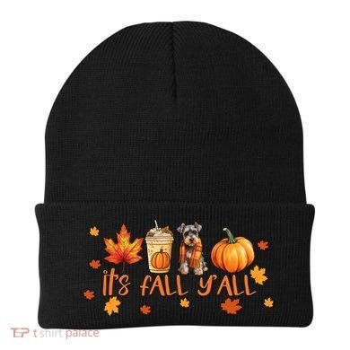 ItS Fall YAll Pumpkin Spice Latte Dog Miniature Schnauzer Gift Beanie