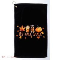 ItS Fall YAll Pumpkin Spice Latte Dog Miniature Schnauzer Gift Golf Towel thumb 0
