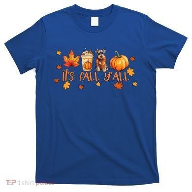 ItS Fall YAll Pumpkin Spice Latte Dog Miniature Schnauzer Gift T-Shirt