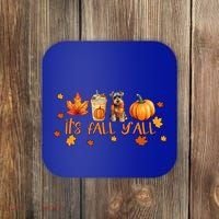 ItS Fall YAll Pumpkin Spice Latte Dog Miniature Schnauzer Gift Coaster thumb 0
