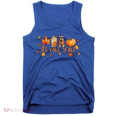 ItS Fall YAll Pumpkin Spice Latte Dog Miniature Schnauzer Gift Tank Top