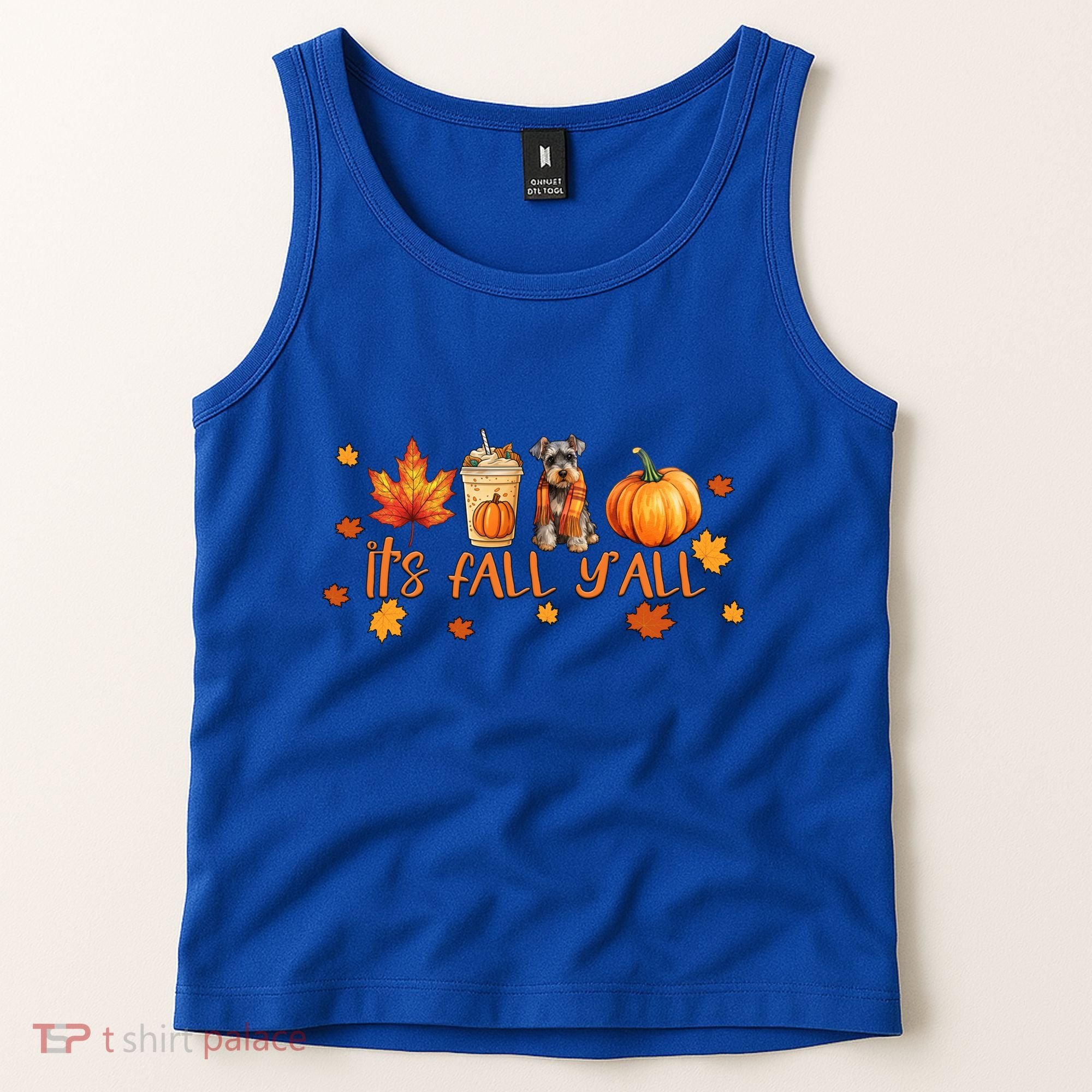 ItS Fall YAll Pumpkin Spice Latte Dog Miniature Schnauzer Gift Tank Top