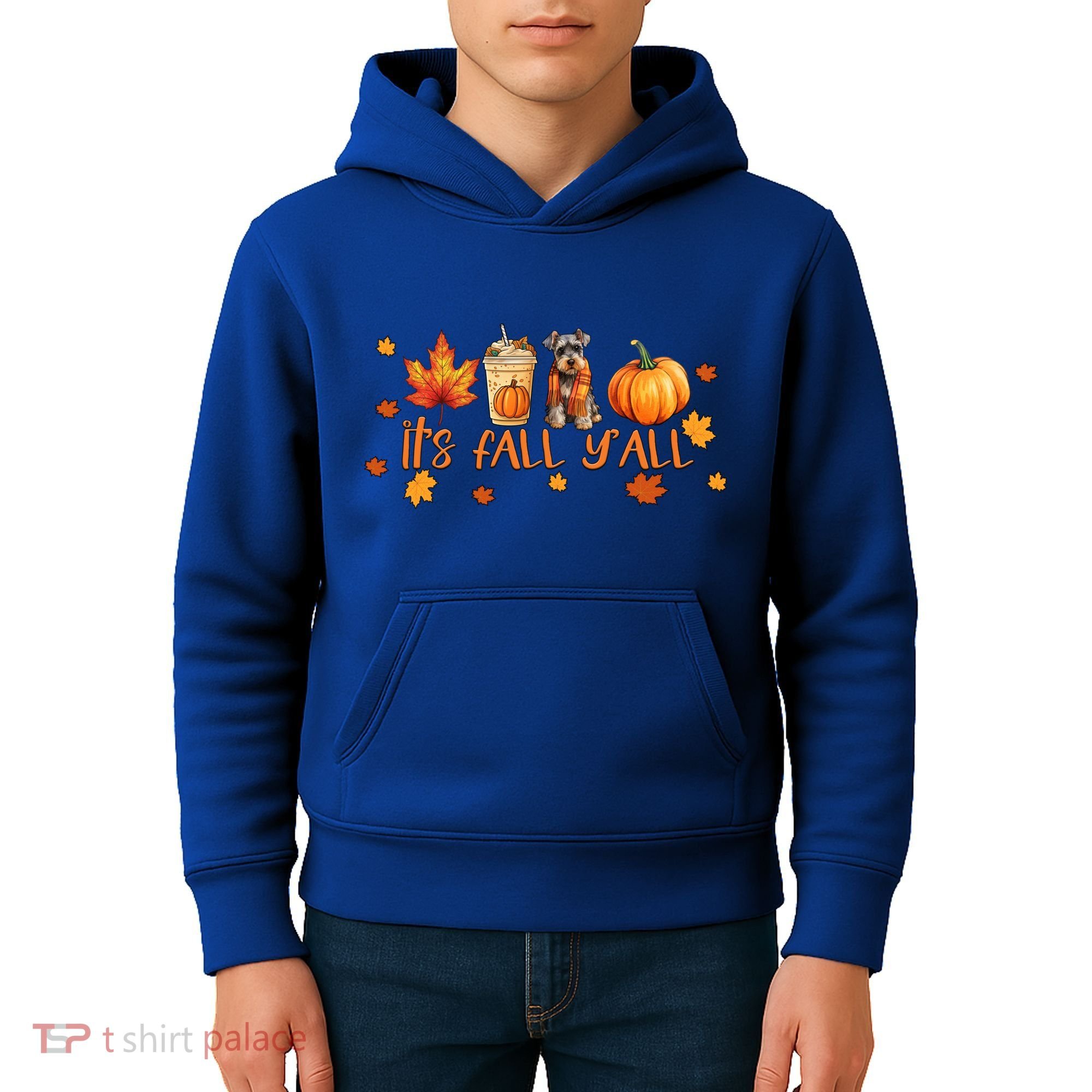 ItS Fall YAll Pumpkin Spice Latte Dog Miniature Schnauzer Gift Kids Hoodie
