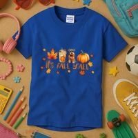 ItS Fall YAll Pumpkin Spice Latte Dog Miniature Schnauzer Gift Kids T-Shirt thumb 3