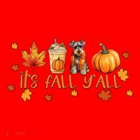 ItS Fall YAll Pumpkin Spice Latte Dog Miniature Schnauzer Gift Santa Hat thumb 1