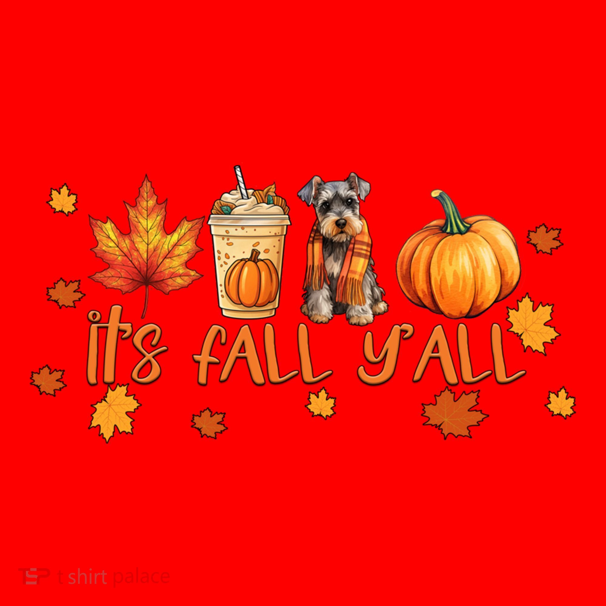 ItS Fall YAll Pumpkin Spice Latte Dog Miniature Schnauzer Gift Santa Hat