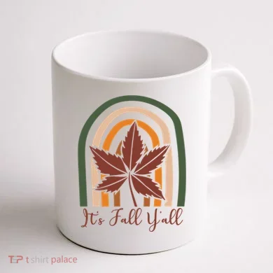 It's Fall Y'all Nature Rainbow Coffee Mug back