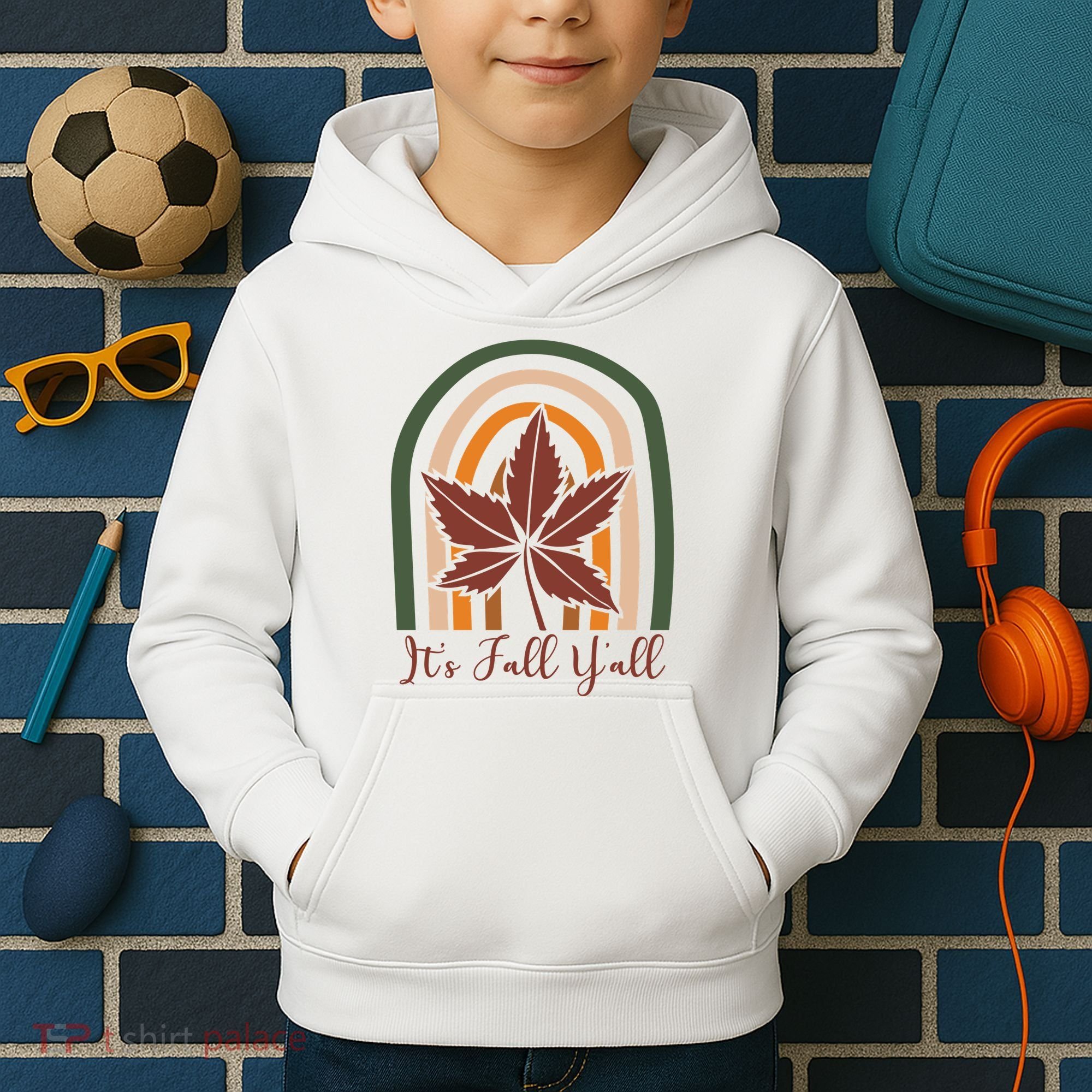 It's Fall Y'all Nature Rainbow Kids Hoodie