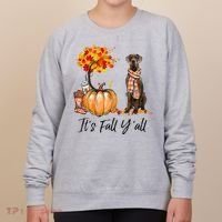 It's Fall Y'all Great Dane Dog Lovers Thanksgiving Halloween Women's Sweatshirt thumb 0