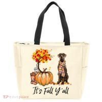 It's Fall Y'all Great Dane Dog Lovers Thanksgiving Halloween Tote Bag thumb 0
