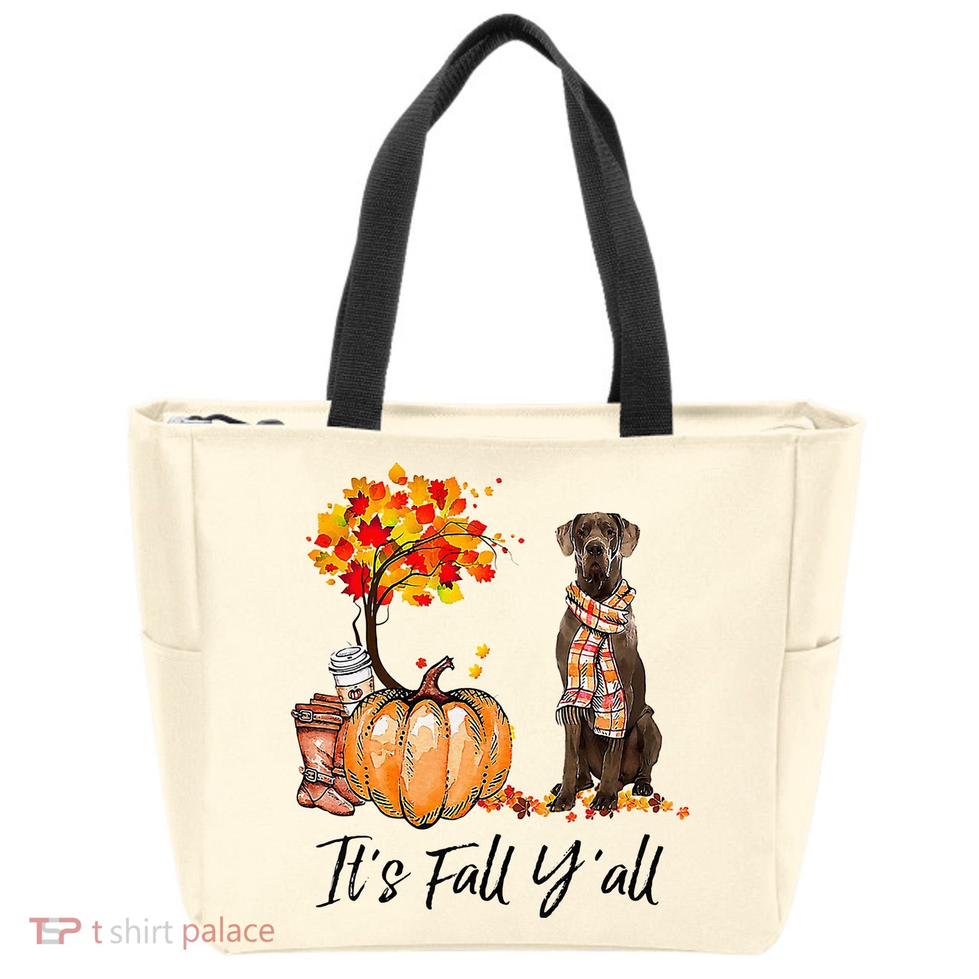 It's Fall Y'all Great Dane Dog Lovers Thanksgiving Halloween Tote Bag