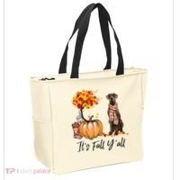 It's Fall Y'all Great Dane Dog Lovers Thanksgiving Halloween Tote Bag thumb 2