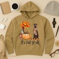 It's Fall Y'all Great Dane Dog Lovers Thanksgiving Halloween Hoodie thumb 3