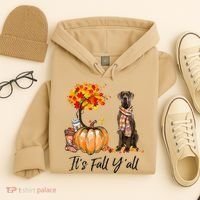 It's Fall Y'all Great Dane Dog Lovers Thanksgiving Halloween Hoodie thumb 4